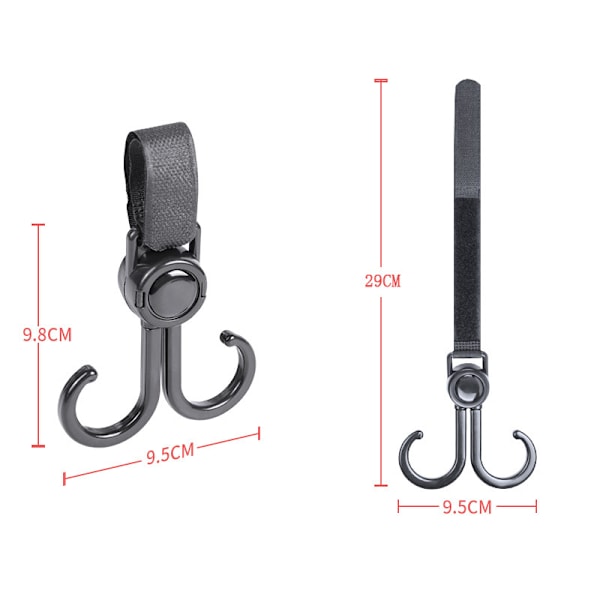 Dubbla barnvagnskrokar - 2-pack