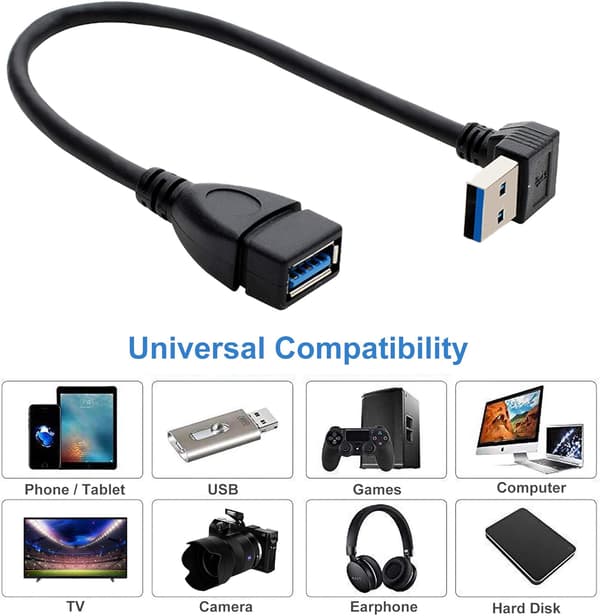 SuperSpeed ​​USB 3.0 hann til hunn forlengelsesdatakabel opp og