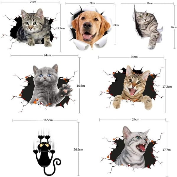 Söt katt bilsticker 3D bilskrapa ocklusion söt bilsticker C