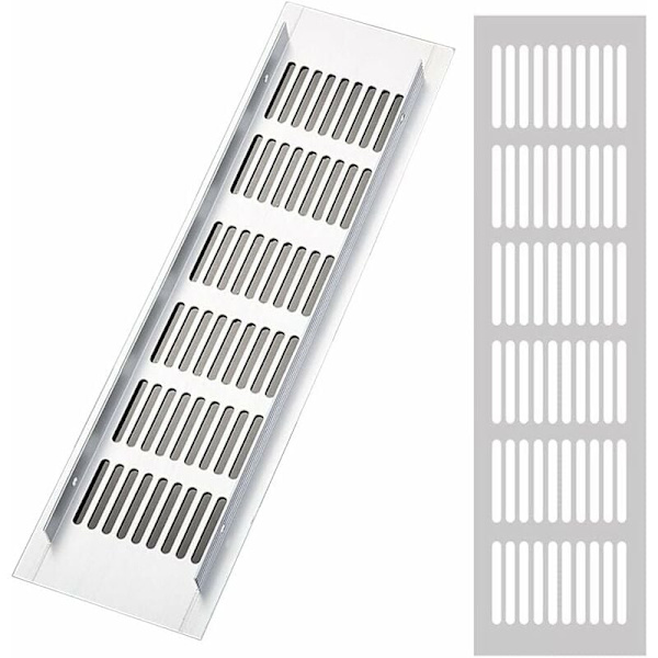2 stk rektangulær ventilasjonsgitter, aluminium ventilasjon