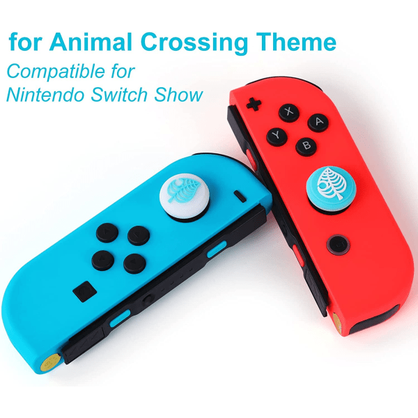 Søde Thumb Grip Caps (Blue Leaf) til Nintendo Switch/Switch Lite