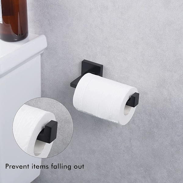 2-pak sort toiletpapirholder og håndklædeholder sæt badeværelse tilbehør