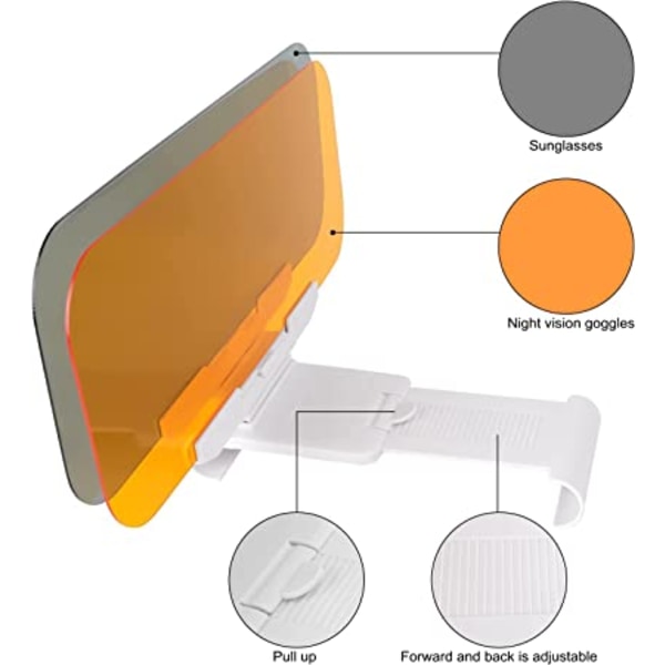 Auton aurinkosuojan pidennys, 2 in 1 auton aurinkosuojan pidennys, häikäisysuoja