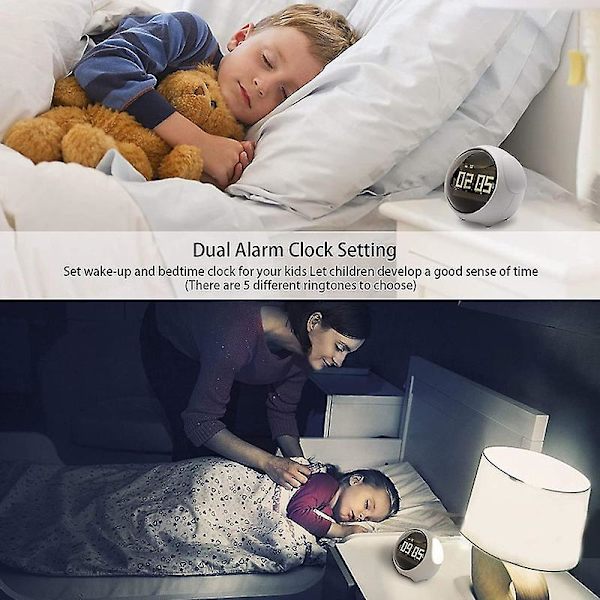 Smart väckarklocka för barn, väckarklocka för småbarn med emoji,