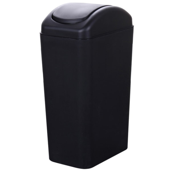 Lille affaldsbeholder med låg, 12 liter/3 gallon lille sort plastikbeholder