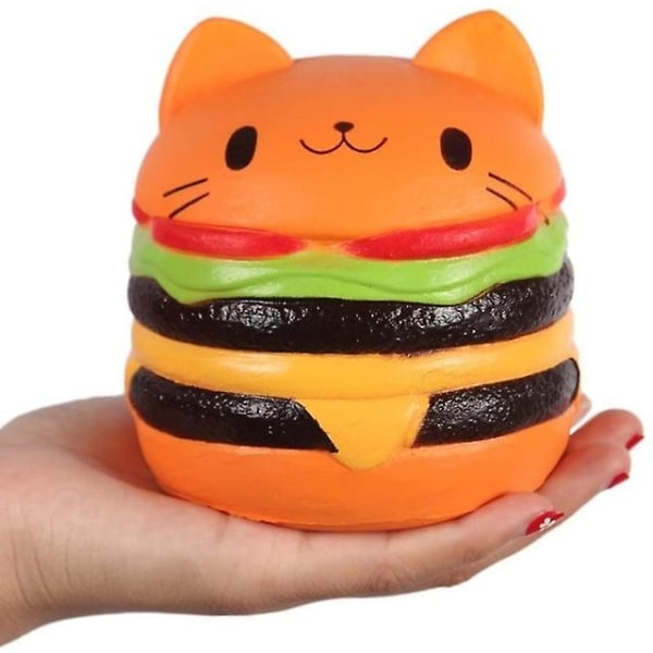 Cat Hamburger Slow Rising Klem Myk Avlastning Anti-Stress leketøy