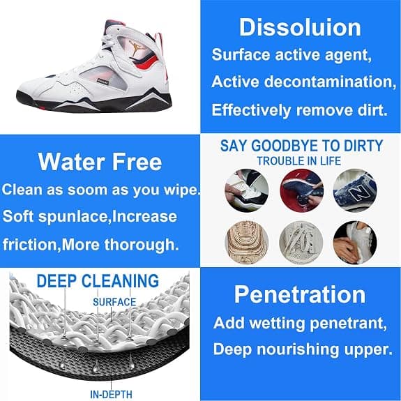 3PCS Quick Sneaker Shoe Cleaning Wipes Quick And Easy Strong Det
