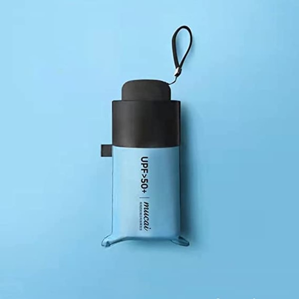 Blå sammenleggbar paraply Portable Pocket Paraply Solbeskyttelse An