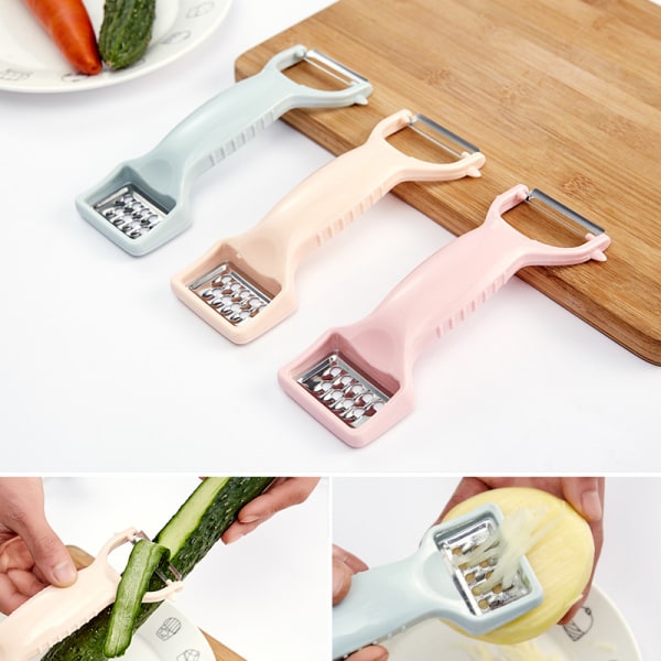 2 stk Grå Kiwi Papaya Salat Hakker Skreller Grønnsak Rustfritt S