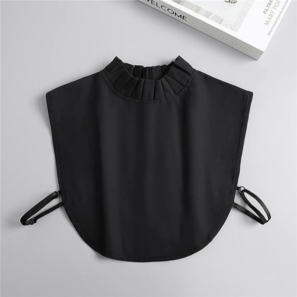 2 stykker falske skjortedekorasjoner med krage for kvinner, avtagbar midt-