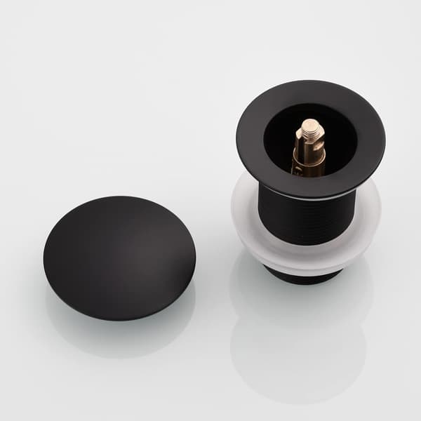 Pop-up vaskeproptræk uden overløb, messing vaskeproptræk, pop-up afløbspropper, sort (Black)