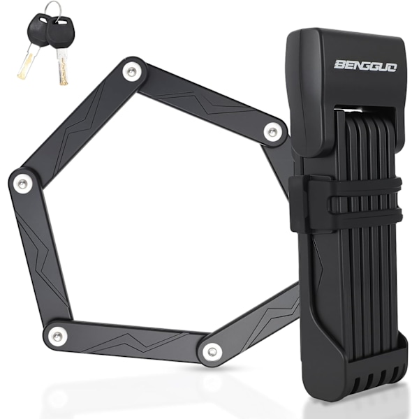 Cykel Lås, Foldbar Cykel Lås med Nøgleholder, Legeringsstål Cykel Lås, Høj Sikkerhed Foldbar Cykel Lås