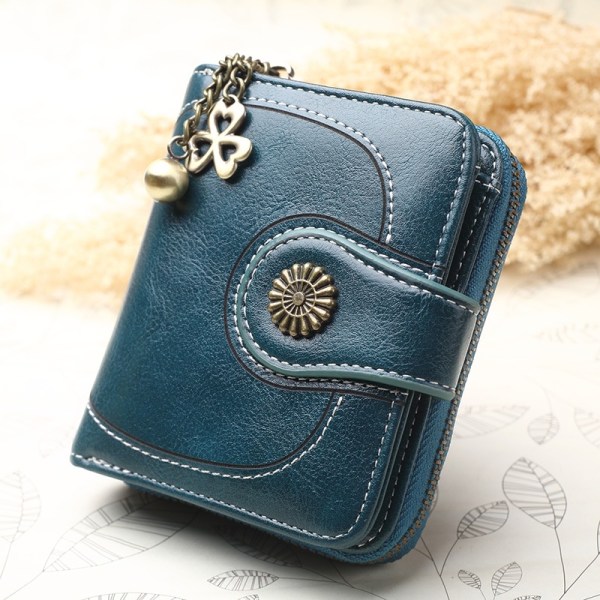 One Peacock Green Small Ladies Wallet 11cm × 3.5cm × 9cm Genuine