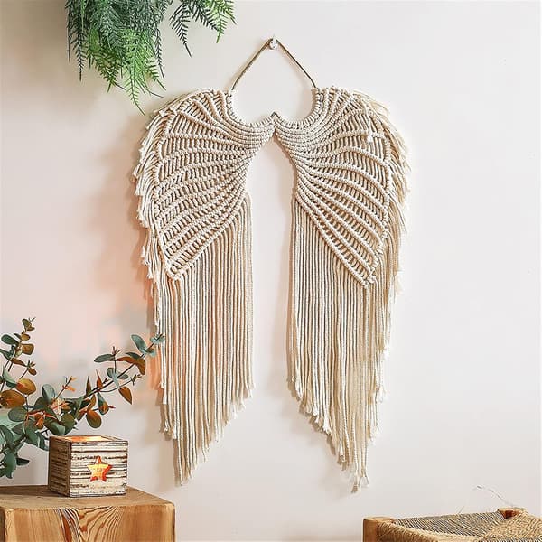 Macrame väggbonad - Bohemisk heminredning - Änglavingar -