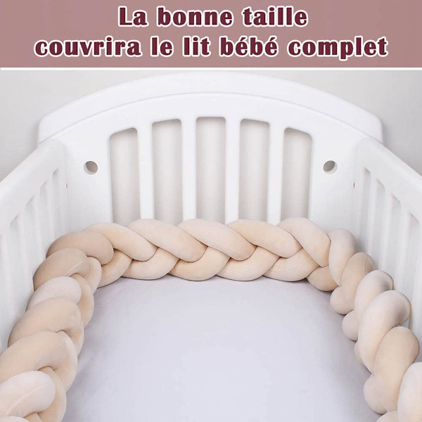 Braid Spjälsängsskydd, 2 Strängar 11-12cm Bredd Flätad Kudde, Baby Gi