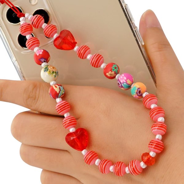 Beaded Phone Lanyard Strap Cell Phone Crystal Anti-lost Chain Mo