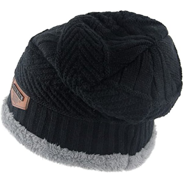 Naisten paksu lämmin talvipipo hattu slouchy skully neulotut hatut，Bla