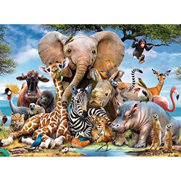 Animal World 1000 puslespil for voksne og børn - voksenpuslespil 1000 D