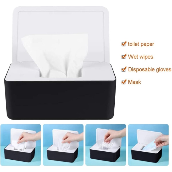 Tissue Box med lock, Vattentät Dammproof Wet Wipes Box, Tissue