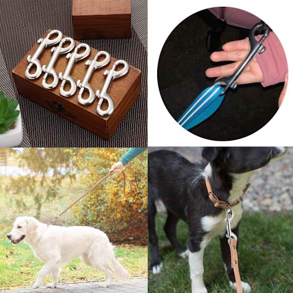 6 stk. Stud Snap Hooks, Zinklegering Krog Metal Clips til Hund