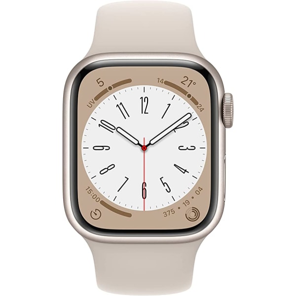 Apple Watch Series 8 GPS, 41 mm Starlight aluminiumskasse, Starligh