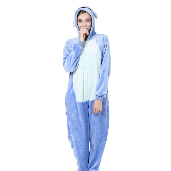 Flanellin yksiosainen pyjama aikuisten pyjamat (M-koko)