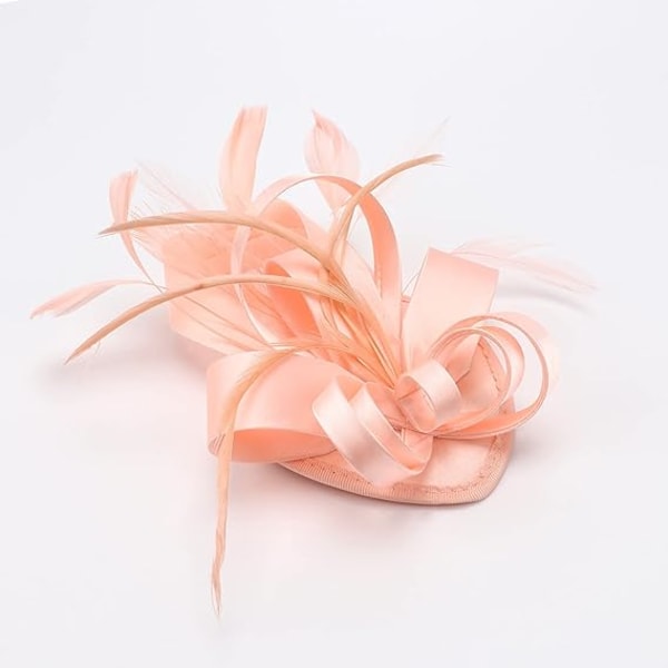 Samppanja - Tiara Hat Ribbon Feather Clip Tiara Cocktail Tea Part