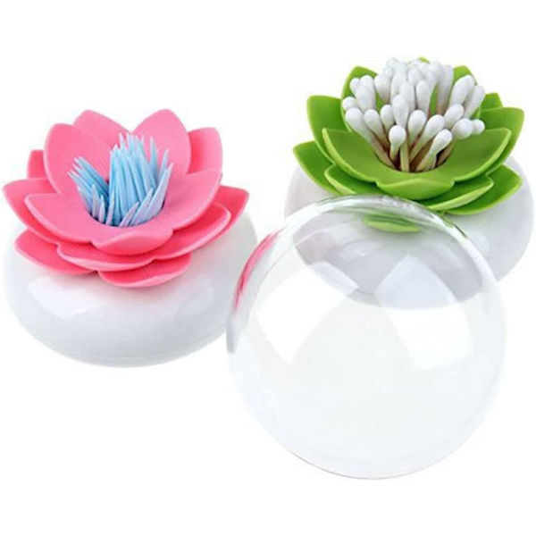 2-PACK Lotus Bomullstopsbehållare, Bomullstops Små Q-tips Tandpetare