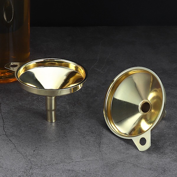 304 rostfritt stål liten tratt - 2 stycken (silver, guld)