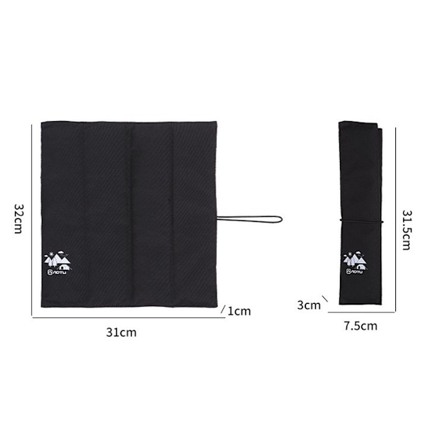 4-pakning Sammenleggbar Campingpute Sete 31x32 cm, EPE Skum Turmatte, Vanntett Sitteunderlag for Ryggsekktur, Utendørs