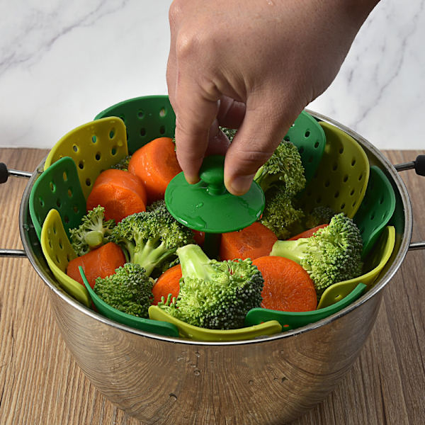 Retractable Lotus Folding Steamer (Green), Multifunctional Veget