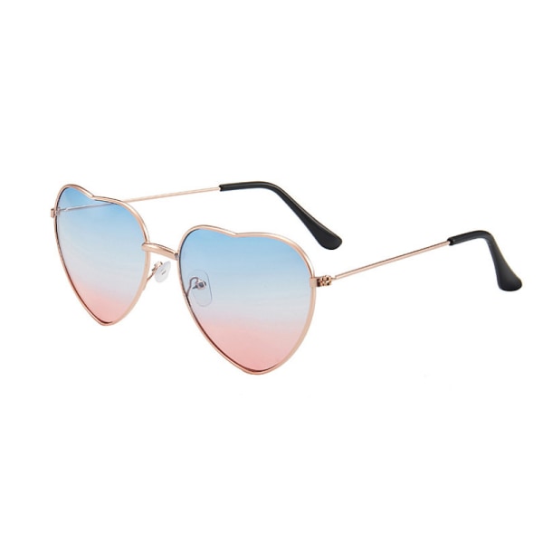 Hjerteformede solbriller 2 stk høy blå lav rosa dobbel rosa,