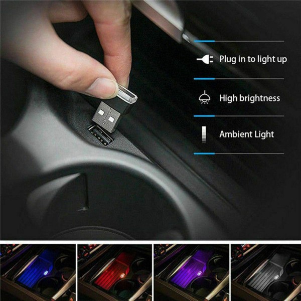 1* USB -LED auton sisävalo Neon Atmosphere Ambient Lamp Polttimo