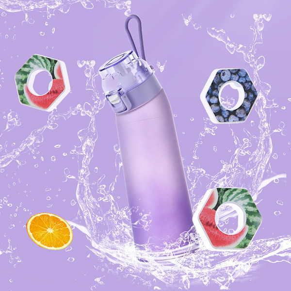 Doftande Vattenflaska, Inklusive 8 Doftkapslar, Gradient Lila, 700 ml, Dricksflaska,