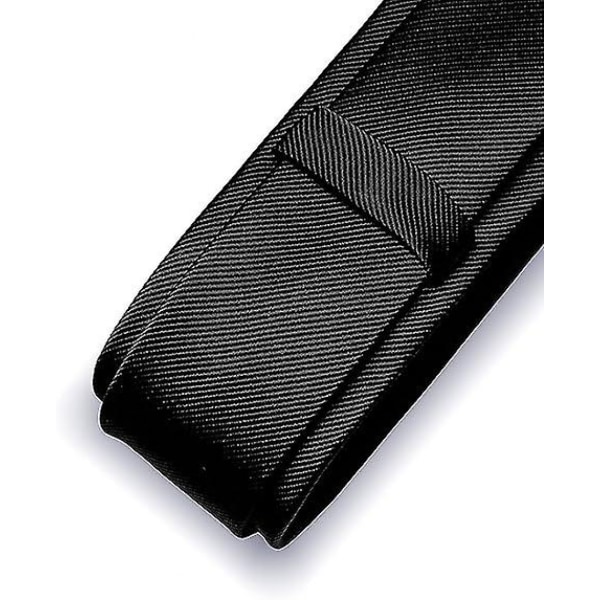 Pakke klassiske ensfargede slips for menn, tynne slips, smale slips f