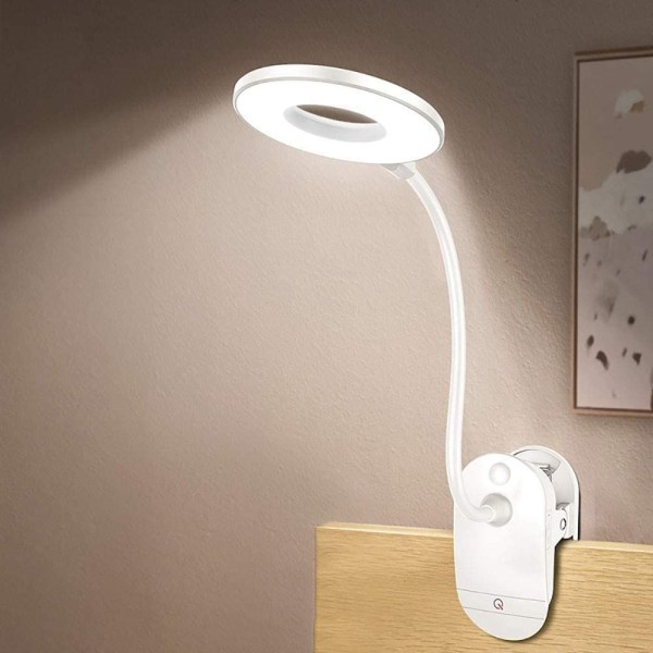 Clip-on-lampe, batteridrevet læselampe, Clip-on-lys til seng C