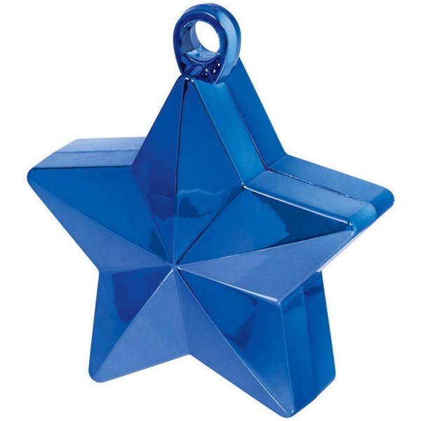 1 STK, blå stjerne ballongvekt - 170 g 3,9" x 3,9"