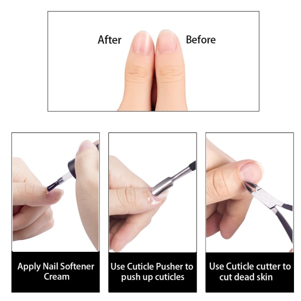 Cuticle trimmer med cuticle pusher neglebåndsfjerner neglebånd