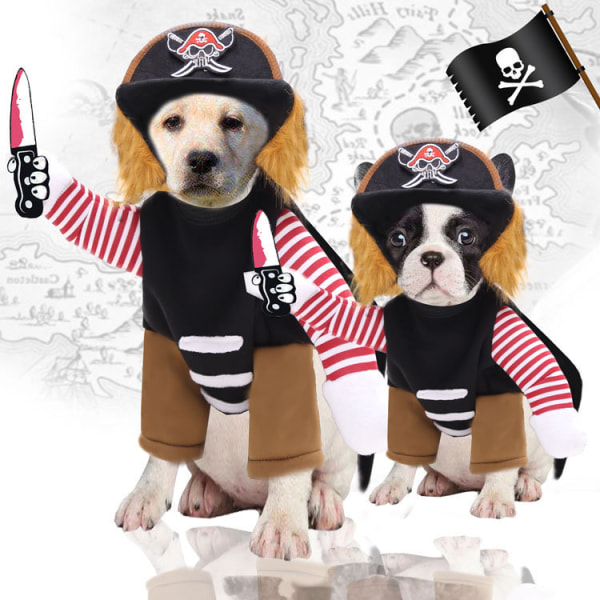 (M) En-delad cowboy hund ridning kostym rolig stil jul Hallow