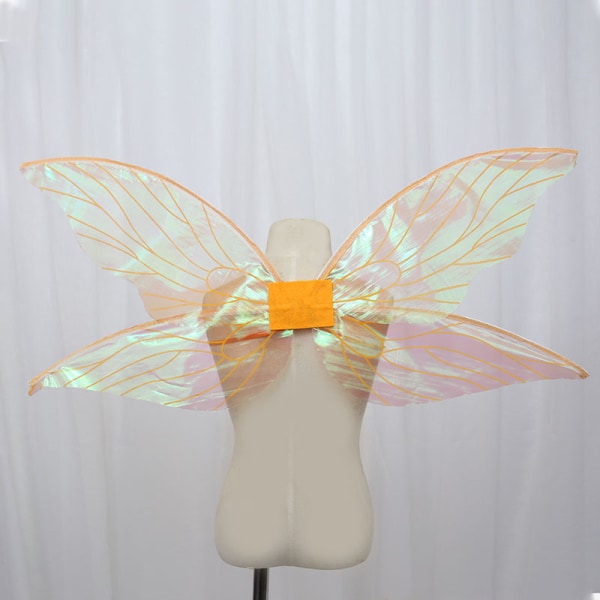Piger Sommerfuglevinger Børn Fairy Wings Glitrende Transp