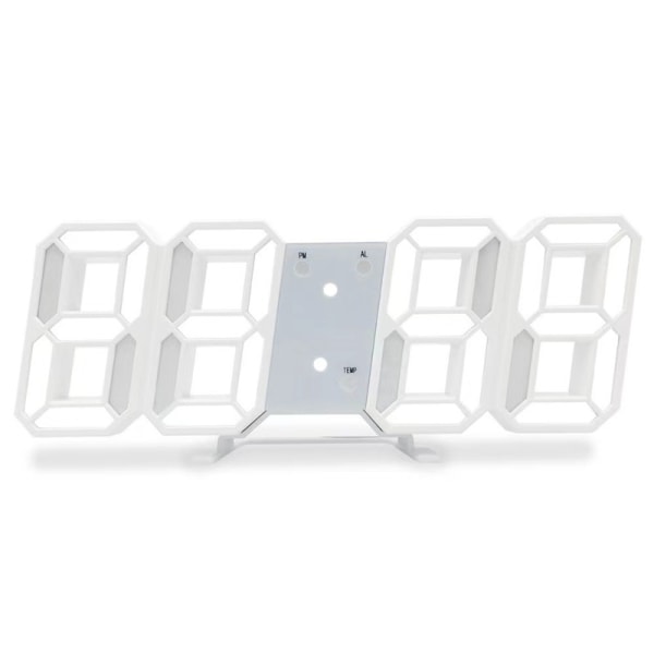 3D LED Digital Vægur, Dæmpbar Natlampe, USB Genopladelig