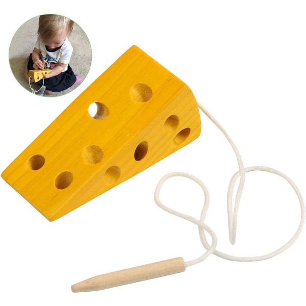 Montessori aktivitet trä ost leksak, trä pussel pedagogisk