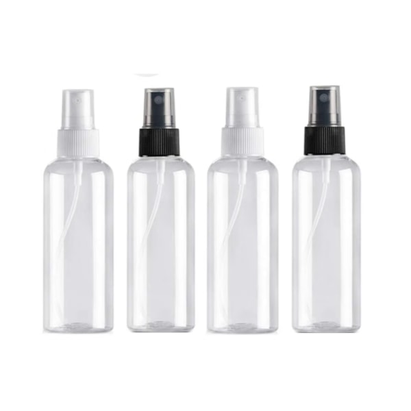 4 STK 100 ml sprayflaske, gjenbrukbar, tom reisebot av plast