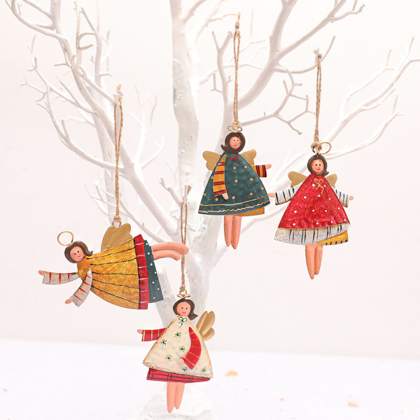 Julepynt Dansende engler - 4Pack juletre