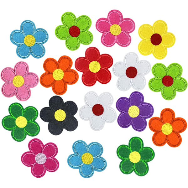 26 stk. broderi stryge-på patch sy på patches, solsikke flo
