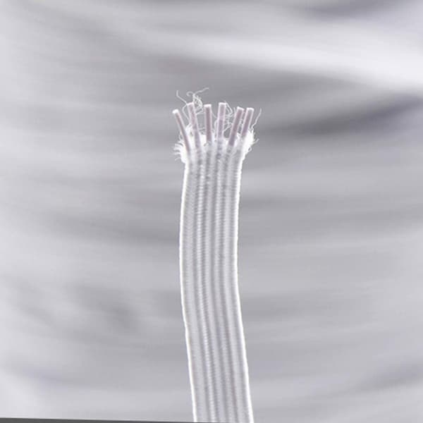 Flettet elastisk bånd, hvit elastisk snor — 0,3 cm x 180 meter