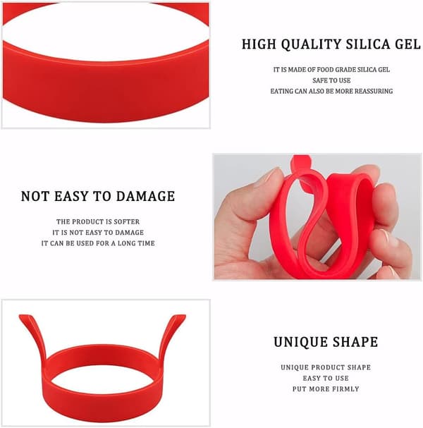 (Blå & Gul & Grønn & Rød) 4 Flat Egg Molds, 8cm Silikon Egg