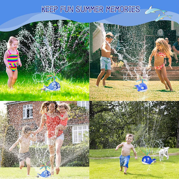 Vattenspridarleksak, sprinkler för barn valdesign, vattenspridarleksak för med 6 slangar leksaker för pool trädgård gräsmatta utomhuslek, sommar