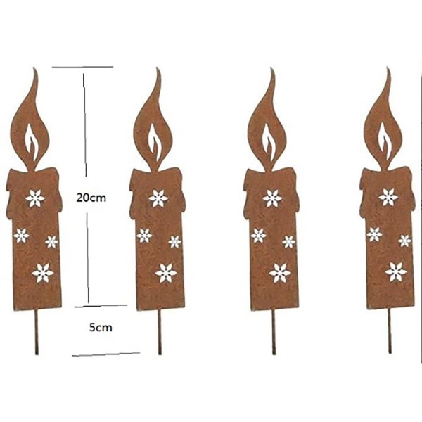 Sett med 4 snøfnugg stearinlys innsatser blomsterpotte - Metall hagedekor