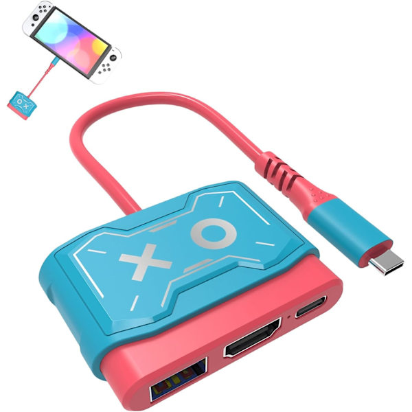 Telakka Nintendo Switch OLED:lle, 3-in-1 Switch TV -sovitin 4K H